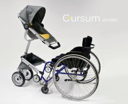Cursum, o carrinho de bebê adaptado para pais cadeirantes
