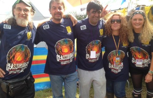 Staff in the DeafZone area, now a yearly feature at Glastonbury