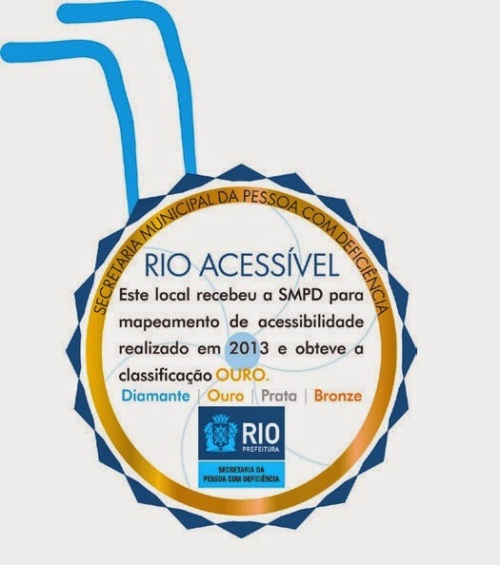 O selo de acessibilidade do Rio de Janeiro é dividido entre quatro classificações (bronze, prata, ouro e diamante)