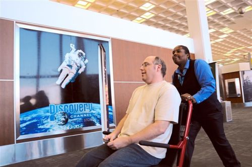 The human touch, such as mobility assistance from an airport employee, can also contribute to a barrier-free travel for tourists with disabilities.